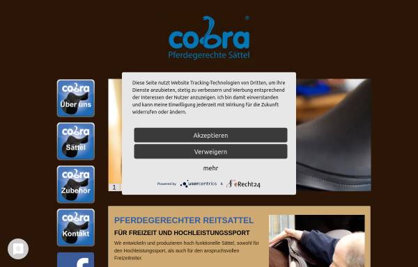 Vorschau von www.cobrasaettel.de, Cobra - Pferdegerechte Sättel