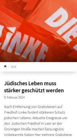 Vorschau der mobilen Webseite www.dielinke-nds.de, Die Linke. Niedersachsen