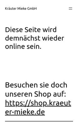 Vorschau der mobilen Webseite kraeuter-mieke.de, Kräuter - Mieke GmbH