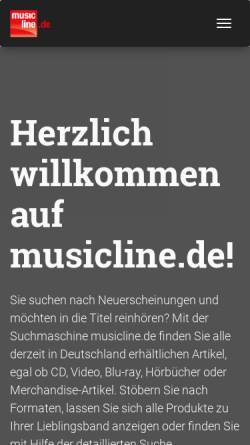 Vorschau der mobilen Webseite www.musicline.de, Musicline.de