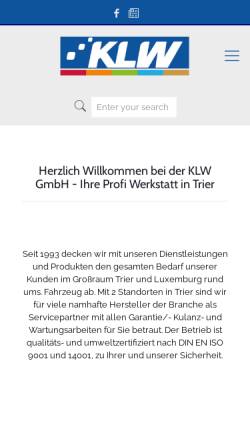 Vorschau der mobilen Webseite www.klw-trier.de, KLW-Karosserie-Lackierung-Werbetechnik GmbH