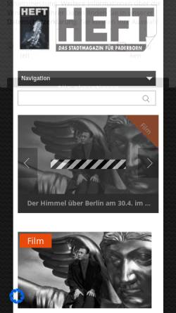 Vorschau der mobilen Webseite heft.de, Heft - Stadtmagazin für Paderborn