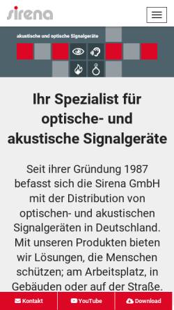 Vorschau der mobilen Webseite sirenagmbh.de, Sirena Handelsgesellschaft mbH