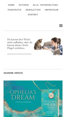 Vorschau der mobilen Webseite www.jeaninekrock.de, Jeanine Krock