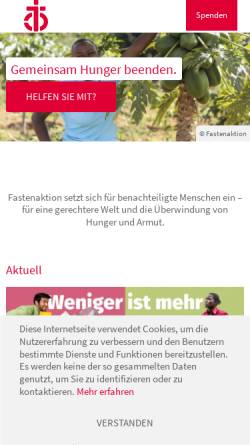 Vorschau der mobilen Webseite fastenopfer.ch, Fastenopfer