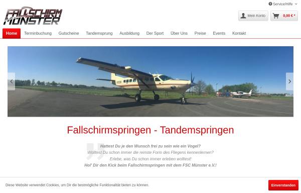 Vorschau von www.fallschirm-muenster.de, Fallschirmsportclub Münster e.V.
