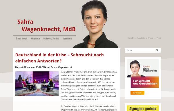 Vorschau von www.sahra-wagenknecht.de, Wagenknecht, Sahra (MdB)