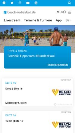 Vorschau der mobilen Webseite www.beach-volleyball.de, www.beach-volleyball.de
