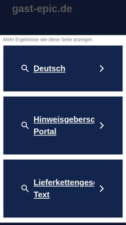 Vorschau der mobilen Webseite www.gast-epic.de, gast-epic - Gemeinsame Auskunftsstelle am Flughafen München