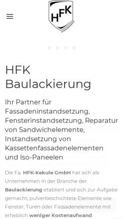 Vorschau der mobilen Webseite www.kekule-baulackierung.de, HFK Kekule GmbH