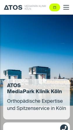 Vorschau der mobilen Webseite www.mediapark-klinik.de, MediaPark Klinik
