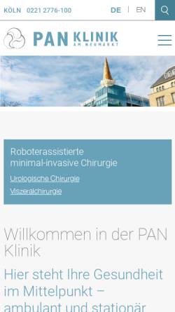 Vorschau der mobilen Webseite www.pan-klinik.de, PAN Klinik am Neumarkt