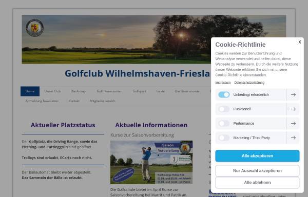 Vorschau von www.golfclub-wilhelmshaven.de, Golfclub Wilhelmshaven e. V.
