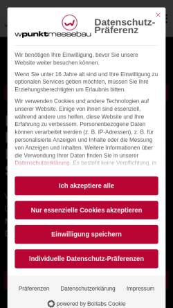 Vorschau der mobilen Webseite wpunktmessebau.de, Wpunkt Messebau GmbH