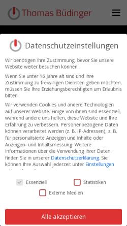 Vorschau der mobilen Webseite thomas.buedinger.name, Thomas Büdinger