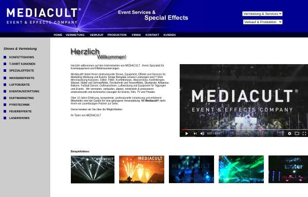 Vorschau von www.mediacult.de, Mediacult Event & Effects Company
