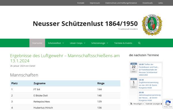 Vorschau von www.neusser-schuetzenlust.de, Neusser-Schützenlust 1864/1950