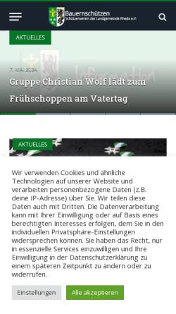 Vorschau der mobilen Webseite www.bauernschuetzen.de, Schützenverein der Landgemeinde Rheda e.V.