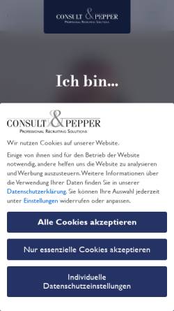 Vorschau der mobilen Webseite consultandpepper.com, Consult and Pepper AG