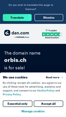 Vorschau der mobilen Webseite www.orbis.ch, ORBIS Executive Search AG