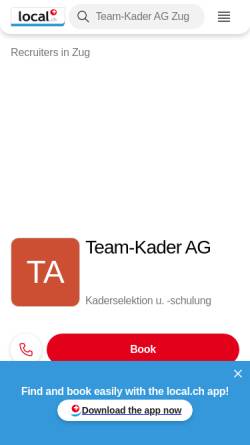 Vorschau der mobilen Webseite yellow.local.ch, Team-Kader AG