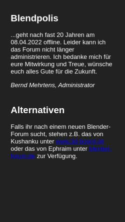 Vorschau der mobilen Webseite blendpolis.de, blend.polis