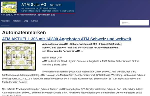 Vorschau von www.atms.ch, Automatenmarken aktuell (Seitz)