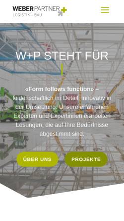 Vorschau der mobilen Webseite www.wpag.ch, W+P Weber und Partner AG Logistik+Industriebau