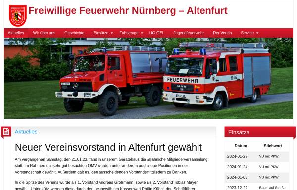 Vorschau von www.ff-altenfurt.de, Freiwillige Feuerwehr Altenfurt