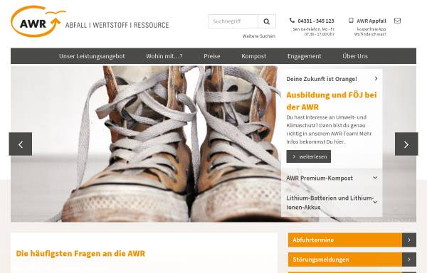 Vorschau von www.aw-erle.de, AW Erle - Wissens- und Erlebniszentrum zur Kreislaufwirtschaft