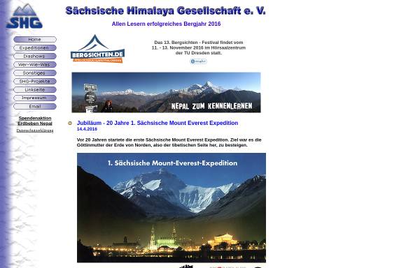Vorschau von www.himalaya-saxonia.de, Sächsische Himalaya Gesellschaft e.V.