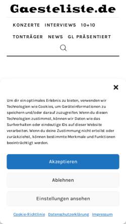 Vorschau der mobilen Webseite www.gaesteliste.de, The Antidote