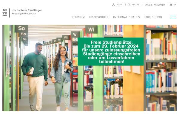 Vorschau von www.reutlingen-university.de, Hochschule Reutlingen