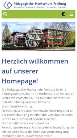 Vorschau der mobilen Webseite www.ph-freiburg.de, Pädagogische Hochschule Freiburg