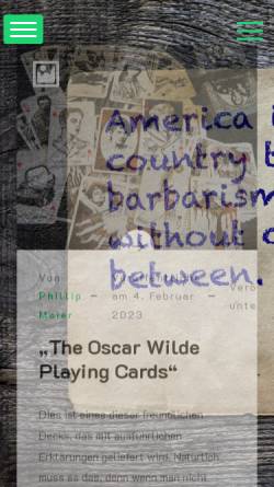 Vorschau der mobilen Webseite www.besuche-oscar-wilde.de, Oscar Wilde - Ode an ein Genie