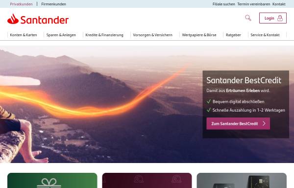 Vorschau von www.santander.de, Santander Consumer Bank AG