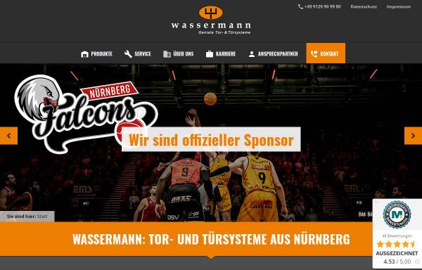 Vorschau von www.wassermann-tore.de, Wassermann GmbH & Co KG