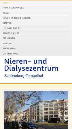 Vorschau der mobilen Webseite www.berlin-dialyse.de, Dr. med. Michael Millington-Herrmann
