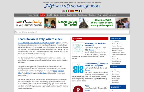 Vorschau von www.myitalianlanguageschools.com, My Italian language schools