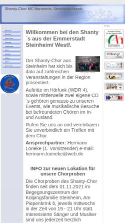 Vorschau der mobilen Webseite www.meinchor.de, Shanty Chor M.C. Harmonie