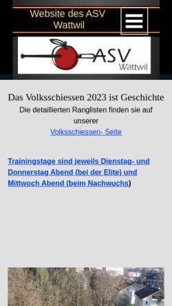 Vorschau der mobilen Webseite www.asv-wattwil.ch, Armbrustschützen Wattwil