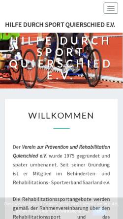 Vorschau der mobilen Webseite www.hilfedurchsport.de, Verein zur Prävention und Rehabilitation Hilfe durch Sport e.V.