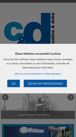 Vorschau der mobilen Webseite www.creative-deko.de, Creative und Deko Internationaler Messebau