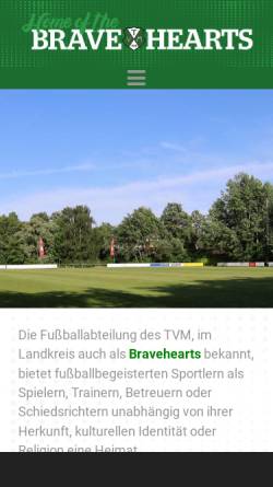 Vorschau der mobilen Webseite tvm-fussball.de, TV Meckelfeld von 1920 e.V.