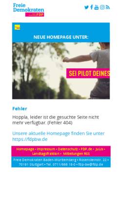 Vorschau der mobilen Webseite www.fdp-bw.de, FDP Tübingen
