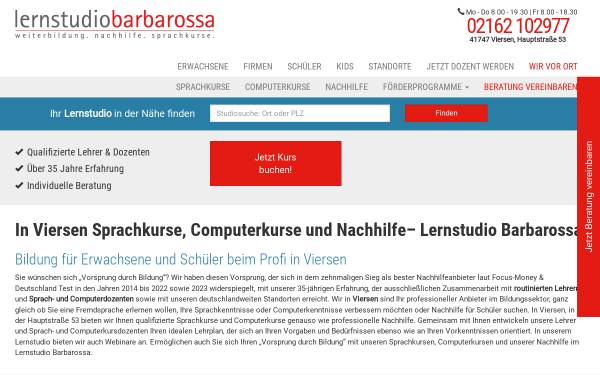 Vorschau von www.lernstudio-barbarossa.de, Lernstudio Barbarossa Viersen