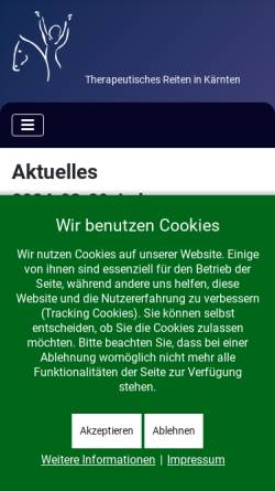 Vorschau der mobilen Webseite www.trik.at, Therapeutisches Reiten in Kärnten