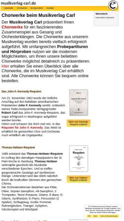 Vorschau der mobilen Webseite www.musikverlag-carl.de, Musikverlag Robert Carl Ormesheim