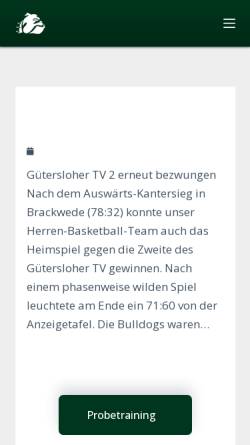 Vorschau der mobilen Webseite www.bielefeld-bulldogs.de, 1. AFC Bielefeld Bulldogs e.V.