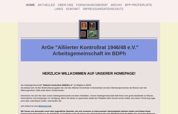 Vorschau von www.arge-alliierter-kontrollrat.de, Arbeitsgemeinschaft Alliierter Kontrollrat 1946-48